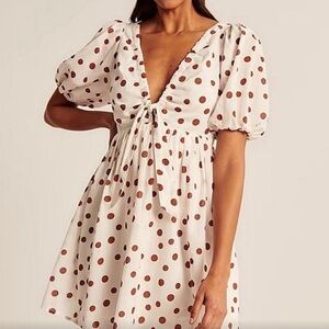 Abercrombie & Fitch Polka Dot Puff Sleeve Mini